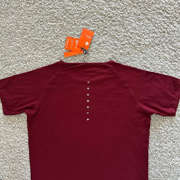 Men's YoungLA 403 ELITE TEE stretch quick dry, XL, NWT, Burgundy - Picture 6 of 8